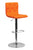 Flach Furniture Contemporary Tufted Orange Vinyl Adjustable Height Bar Stool with Chrome Base [CH-112080-ORG-GG]