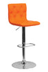 Flach Furniture Contemporary Tufted Orange Vinyl Adjustable Height Bar Stool with Chrome Base [CH-112080-ORG-GG]