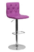Flach Furniture Contemporary Tufted Purple Vinyl Adjustable Height Bar Stool with Chrome Base [CH-112080-PUR-GG]