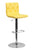 Flach Furniture Contemporary Tufted Yellow Vinyl Adjustable Height Bar Stool with Chrome Base [CH-112080-YEL-GG]