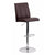 Flach Furniture Contemporary Brown Vinyl Adjustable Height Bar Stool with Chrome Base [CH-122090-BRN-GG]