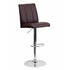 Flach Furniture Contemporary Brown Vinyl Adjustable Height Bar Stool with Chrome Base [CH-122090-BRN-GG]