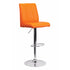 Flach Furniture Contemporary Orange Vinyl Adjustable Height Bar Stool with Chrome Base [CH-122090-ORG-GG]