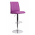 Flach Furniture Contemporary Purple Vinyl Adjustable Height Bar Stool with Chrome Base [CH-122090-PUR-GG]