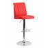 Flach Furniture Contemporary Red Vinyl Adjustable Height Bar Stool with Chrome Base [CH-122090-RED-GG]