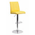 Flach Furniture Contemporary Yellow Vinyl Adjustable Height Bar Stool with Chrome Base [CH-122090-YEL-GG]