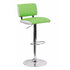 Flach Furniture Contemporary Two Tone Green & White Vinyl Adjustable Height Bar Stool with Chrome Base [CH-122150-GRN-GG]