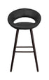 Flash Furniture Kelsey Series 29"" High Contemporary Black Vinyl Barstool with Cappuccino Wood Frame