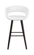 Flash Furniture Brynn Series 29"" High Contemporary White Vinyl Barstool with Cappuccino Wood Frame