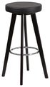 Flash Furniture Trenton Series 29"" High Contemporary Black Vinyl Barstool with Cappuccino Wood Frame