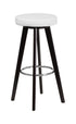 Flash Furniture Trenton Series 29"" High Contemporary White Vinyl Barstool with Cappuccino Wood Frame