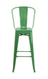 Flash Furniture 30"" High Green Metal Indoor-Outdoor Barstool CH-31320-30GB-GN-GG