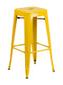 Flash Furniture 30"" High Backless Yellow Metal Indoor-Outdoor Barstool With Square Seat CH-31320-30-YL-GG