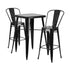 Flash Furniture Black Metal Indoor Outdoor Bar Table Set With 2 Barstools CH-31330B-2-30GB-BK-GG