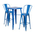 Flash Furniture Blue Metal Indoor Outdoor Bar Table Set With 2 Barstools CH-31330B-2-30GB-BL-GG
