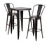 Flash Furniture Black-Antique Gold Metal Indoor Outdoor Bar Table Set With 2 Barstools CH-31330B-2-30GB-BQ-GG