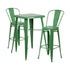 Flash Furniture Green Metal Indoor Outdoor Bar Table Set With 2 Barstools CH-31330B-2-30GB-GN-GG