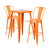 Flash Furniture Orange Metal Indoor Outdoor Bar Table Set With 2 Barstools CH-31330B-2-30GB-OR-GG