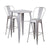 Flash Furniture Silver Metal Indoor Outdoor Bar Table Set With 2 Barstools CH-31330B-2-30GB-SIL-GG