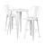 Flash Furniture White Metal Indoor Outdoor Bar Table Set With 2 Barstools CH-31330B-2-30GB-WH-GG