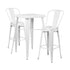 Flash Furniture White Metal Indoor Outdoor Bar Table Set With 2 Barstools CH-31330B-2-30GB-WH-GG