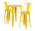 Flash Furniture Yellow Metal Indoor Outdoor Bar Table Set With 2 Barstools CH-31330B-2-30GB-YL-GG