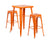Flash Furniture Orange Metal Indoor-Outdoor Bar Table Set with 2 Backless Barstools [CH-31330B-2-30SQ-OR-GG]