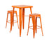 Flash Furniture Orange Metal Indoor-Outdoor Bar Table Set with 2 Backless Barstools [CH-31330B-2-30SQ-OR-GG]
