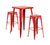 Flash Furniture Red Metal Indoor-Outdoor Bar Table Set with 2 Backless Barstools [CH-31330B-2-30SQ-RED-GG]