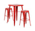 Flash Furniture Red Metal Indoor-Outdoor Bar Table Set with 2 Backless Barstools [CH-31330B-2-30SQ-RED-GG]