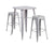 Flash Furniture Silver Metal Indoor-Outdoor Bar Table Set with 2 Backless Barstools [CH-31330B-2-30SQ-SIL-GG]