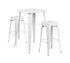 Flash Furniture White Metal Indoor-Outdoor Bar Table Set with 2 Backless Barstools [CH-31330B-2-30SQ-WH-GG]