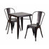 Flash Furniture Black-Antique Gold Metal Indoor Outdoor Table Set With 2 Stack Chairs CH-31330-2-30-BQ-GG