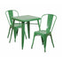 Flash Furniture Green Metal Indoor Outdoor Table Set With 2 Stack Chairs CH-31330-2-30-GN-GG