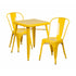 Flash Furniture Yellow Metal Indoor Outdoor Table Set With 2 Stack Chairs CH-31330-2-30-YL-GG