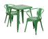 Flash Furniture Green Metal Indoor Outdoor Table Set With 2 Arm Chairs CH-31330-2-70-GN-GG