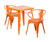 Flash Furniture Orange Metal Indoor Outdoor Table Set With 2 Arm Chairs CH-31330-2-70-OR-GG