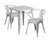 Flash Furniture Silver Metal Indoor Outdoor Table Set With 2 Arm Chairs CH-31330-2-70-SIL-GG