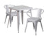 Flash Furniture Silver Metal Indoor Outdoor Table Set With 2 Arm Chairs CH-31330-2-70-SIL-GG
