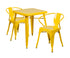 Flash Furniture Yellow Metal Indoor Outdoor Table Set With 2 Arm Chairs CH-31330-2-70-YL-GG