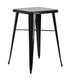 Flash Furniture 24"" Square Black Metal Indoor Outdoor Bar Height Table CH-31330-BK-GG