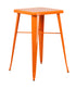 Flash Furniture 24"" Square Orange Metal Indoor Outdoor Bar Height Table CH-31330-OR-GG