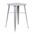 Flash Furniture 24"" Square Silver Metal Indoor Outdoor Bar Height Table CH-31330-SIL-GG