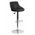 Flach Furniture Contemporary Black Vinyl Bucket Seat Adjustable Height Bar Stool with Chrome Base [CH-82028A-BK-GG]