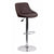 Flach Furniture Contemporary Brown Vinyl Bucket Seat Adjustable Height Bar Stool with Chrome Base [CH-82028A-BRN-GG]