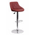 Flach Furniture Contemporary Burgundy Vinyl Bucket Seat Adjustable Height Bar Stool with Chrome Base [CH-82028A-BURG-GG]