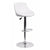 Flach Furniture Contemporary White Vinyl Bucket Seat Adjustable Height Bar Stool with Chrome Base [CH-82028A-WH-GG]