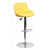 Flach Furniture Contemporary Yellow Vinyl Bucket Seat Adjustable Height Bar Stool with Chrome Base [CH-82028A-YEL-GG]