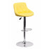 Flach Furniture Contemporary Yellow Vinyl Bucket Seat Adjustable Height Bar Stool with Chrome Base [CH-82028A-YEL-GG]