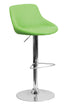 Flach Furniture Contemporary Green Vinyl Bucket Seat Adjustable Height Bar Stool with Chrome Base [CH-82028-MOD-GRN-GG]